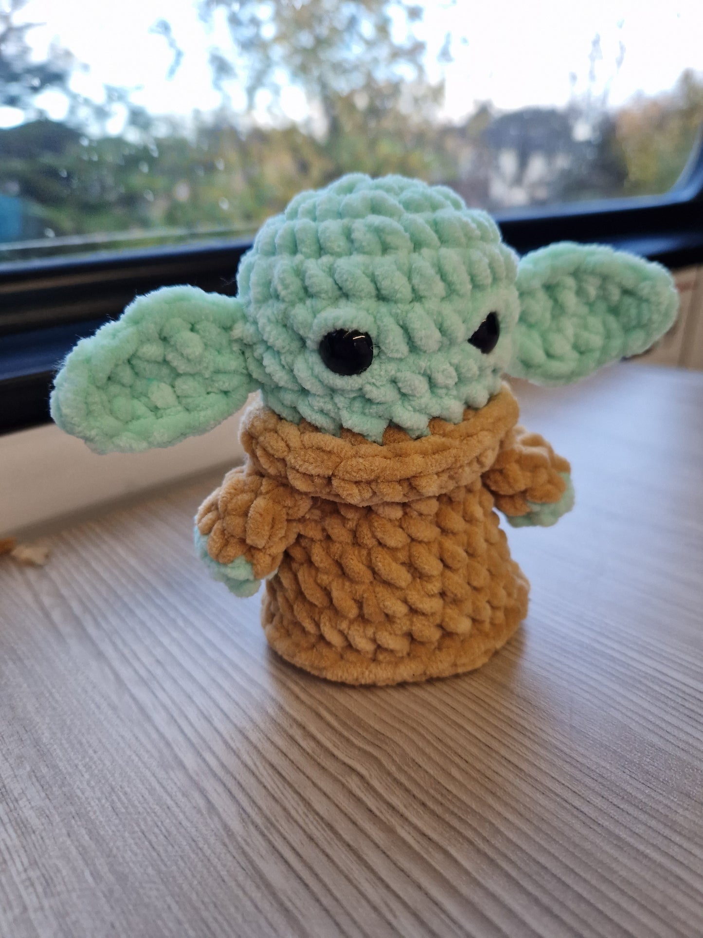 Baby yoda inspired handmade plushie