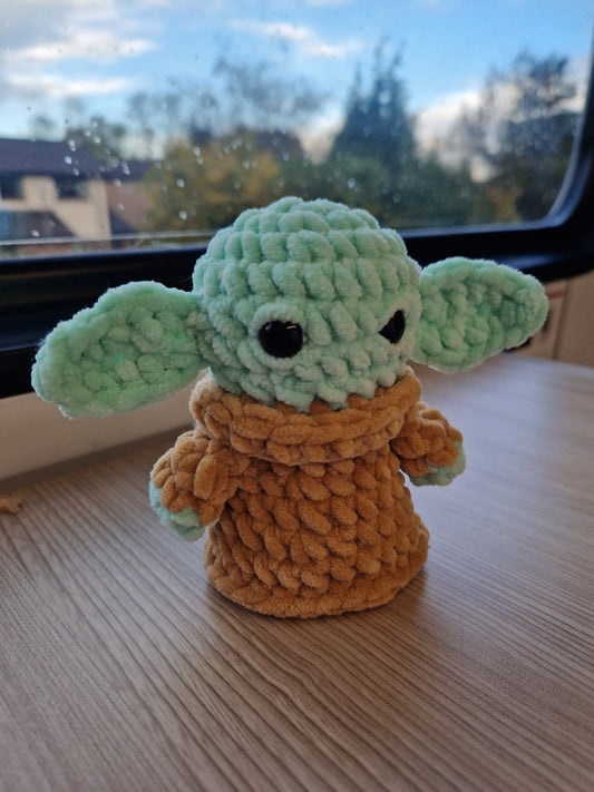 Baby yoda inspired handmade plushie